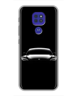 Чехол для Motorola MOTO G9 Play с картинкой «Фары Tesla Night»