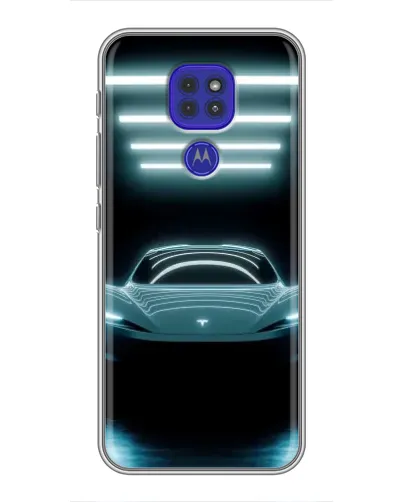Чехол для Motorola MOTO G9 Play с картинкой «Tesla в неоне» Чехол для Motorola MOTO G9 Play с картинкой «Tesla в неоне»