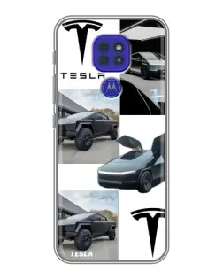 Чехол для Motorola MOTO G9 Play с картинкой «Коллаж Cybertruck Tesla»