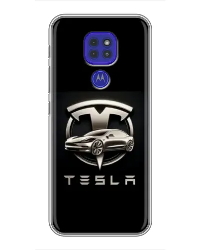Чехол для Motorola MOTO G9 Play с картинкой «Tesla — серебристое авто» Чехол для Motorola MOTO G9 Play с картинкой «Tesla — серебристое авто»