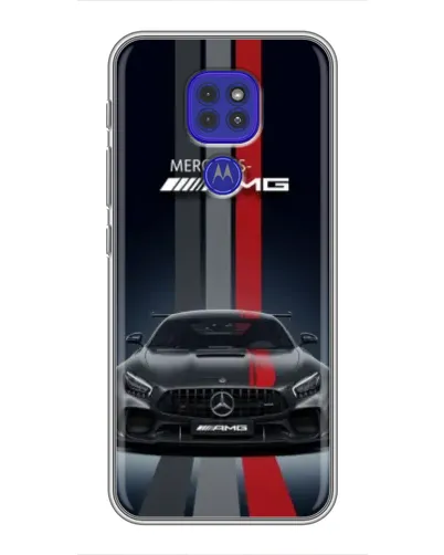 Чехол для Motorola MOTO G9 Play с картинкой «Mercedes — белый карбон»