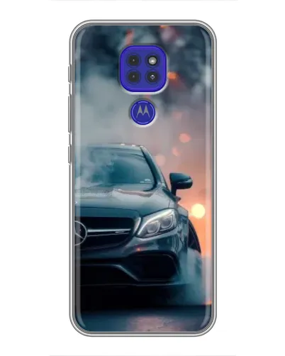 Чехол для Motorola MOTO G9 Play с картинкой «Mercedes — ночной город»