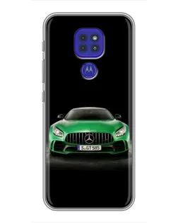 Чехол для Motorola MOTO G9 Play с картинкой «Mercedes — неоновый лого»