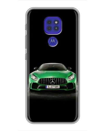 Чехол для Motorola MOTO G9 Play с картинкой «Mercedes — неоновый лого»