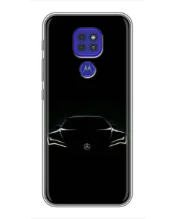 Чехол для Motorola MOTO G9 Play с картинкой «Mercedes — силуэт авто»