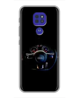 Чехол для Motorola MOTO G9 Play с картинкой «Салон Audi — руль»