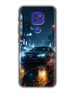Чохол для Motorola MOTO G9 Play з картинкою «Нічне місто та Audi»