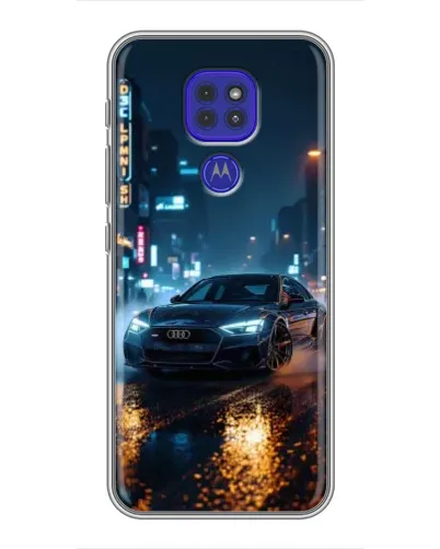 Чохол для Motorola MOTO G9 Play з картинкою «Нічне місто та Audi» Чохол для Motorola MOTO G9 Play з картинкою «Нічне місто та Audi»
