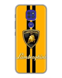 Чехол для Motorola MOTO G9 Play с картинкой «Lamborghini Stripe желтый»