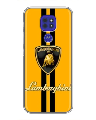 Чехол для Motorola MOTO G9 Play с картинкой «Lamborghini Stripe желтый»