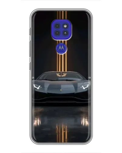 Чехол для Motorola MOTO G9 Play с картинкой «Lamborghini золотые линии»