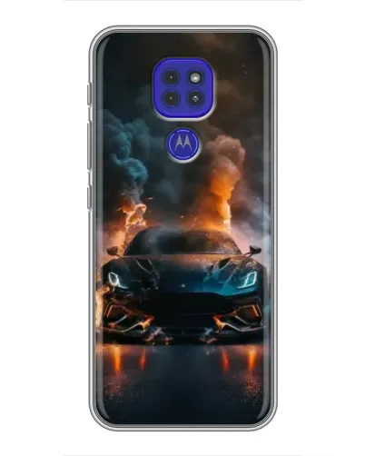 Чехол для Motorola MOTO G9 Play с картинкой «Lamborghini дымная эстетика»