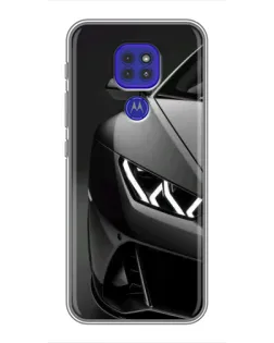 Чехол для Motorola MOTO G9 Play с картинкой «Lamborghini фары детализация»