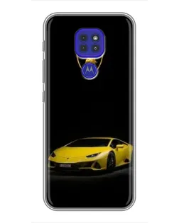 Чехол для Motorola MOTO G9 Play с картинкой «Lamborghini желтый акцент»
