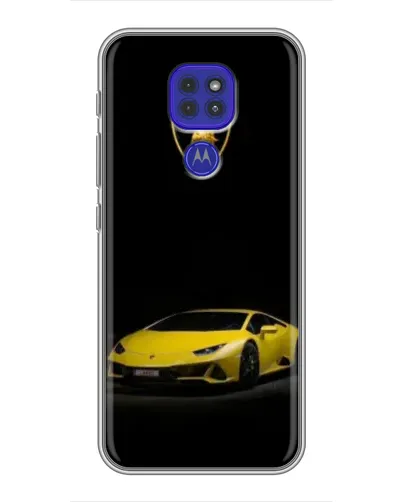 Чехол для Motorola MOTO G9 Play с картинкой «Lamborghini желтый акцент»