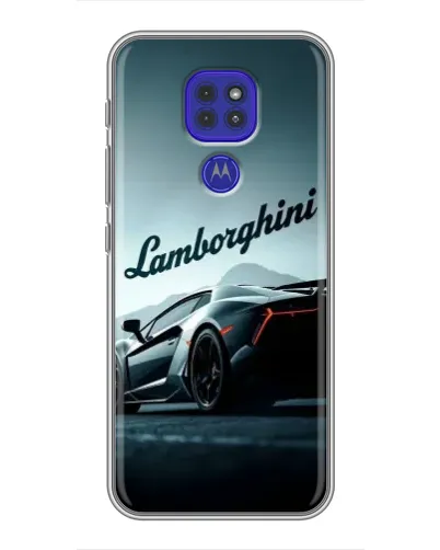 Чехол для Motorola MOTO G9 Play с картинкой «Классическая надпись Lamborghini»