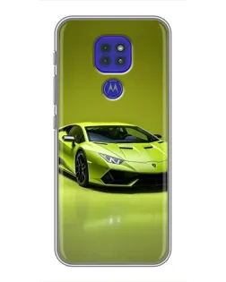 Чехол для Motorola MOTO G9 Play с картинкой «Салатовый Lamborghini Huracan»