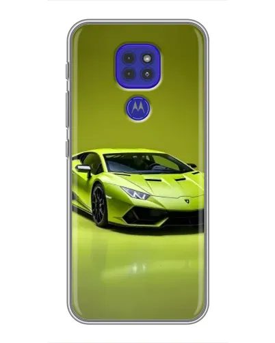 Чехол для Motorola MOTO G9 Play с картинкой «Салатовый Lamborghini Huracan»