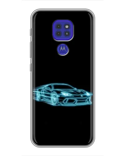 Чехол для Motorola MOTO G9 Play с картинкой «Неоновый контур Lamborghini»