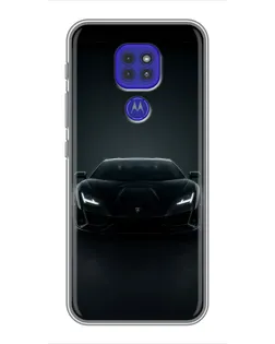 Чехол для Motorola MOTO G9 Play с картинкой «Черный Lamborghini Aventador»