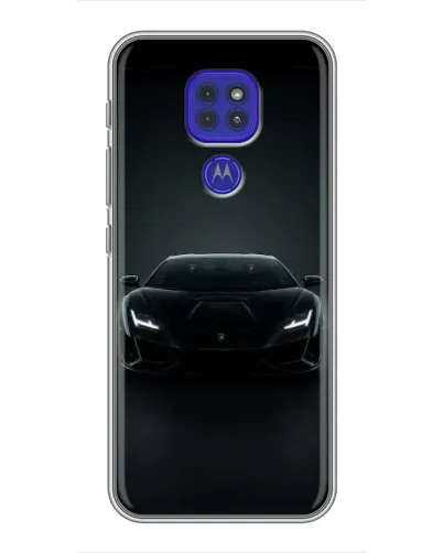 Чехол для Motorola MOTO G9 Play с картинкой «Черный Lamborghini Aventador»