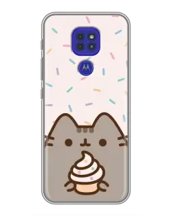 Чехол для Motorola MOTO G9 Play с картинкой «Пушин с кексом»