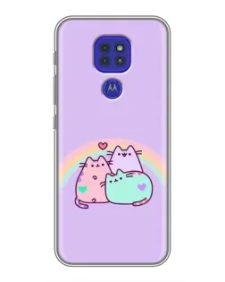 Чехол для Motorola MOTO G9 Play с картинкой «Радужные Пушины»