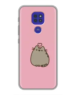 Чехол для Motorola MOTO G9 Play с картинкой «Pusheen сердце»