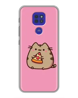 Чехол для Motorola MOTO G9 Play с картинкой «Пушин с пиццей»