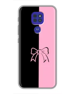 Чехол для Motorola MOTO G9 Play с картинкой «Половинки банта»