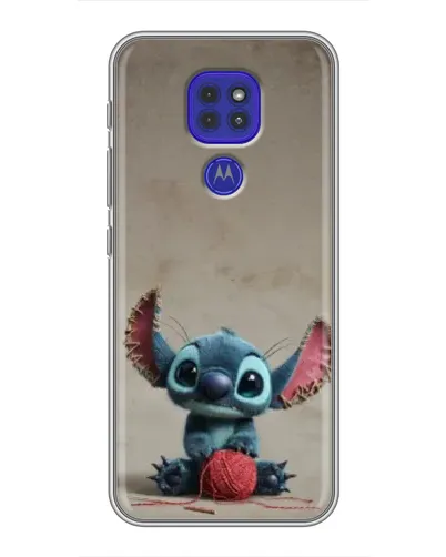 Чехол для Motorola MOTO G9 Play с картинкой «Стич на коричневом фоне»