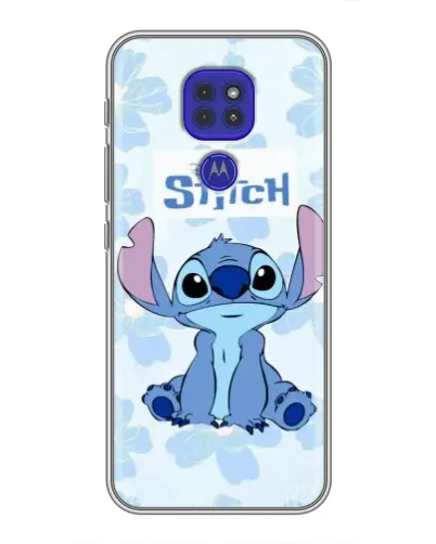 Чехол для Motorola MOTO G9 Play с картинкой «Stitch среди цветов»