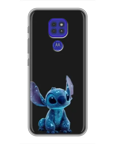 Чехол для Motorola MOTO G9 Play с картинкой «Стич на черном»