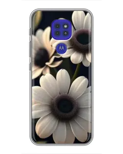 Чехол для Motorola MOTO G9 Play с картинкой «Белые маргаритки макро»