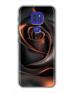 Чехол для Motorola MOTO G9 Play с картинкой «Шелковая черная роза»