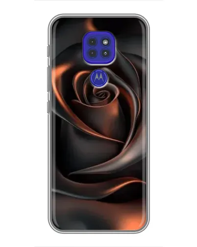 Чехол для Motorola MOTO G9 Play с картинкой «Шелковая черная роза»