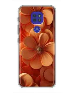 Чехол для Motorola MOTO G9 Play с картинкой «Оранжевый макро цветок»