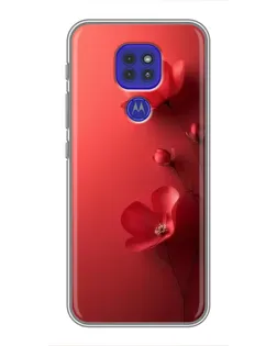 Чехол для Motorola MOTO G9 Play с картинкой «Маковые соцветия»
