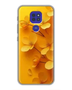 Чехол для Motorola MOTO G9 Play с картинкой «Золотые лепестки»