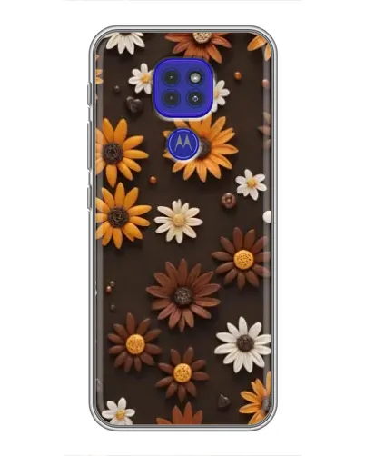 Чехол для Motorola MOTO G9 Play с картинкой «Узор из маленьких подсолнухов»