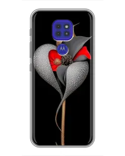Чехол для Motorola MOTO G9 Play с картинкой «Серебряный фантазийный цветок»