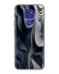 Чехол для Motorola MOTO G9 Play с картинкой «Объемные синие складки»