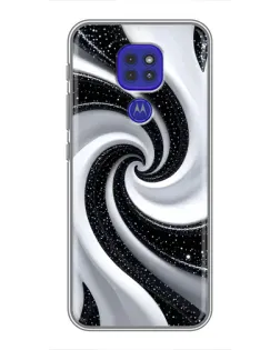Чехол для Motorola MOTO G9 Play с картинкой «Черно-белая спираль»
