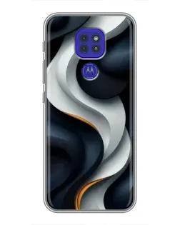 Чехол для Motorola MOTO G9 Play с картинкой «Объемные черно-белые ленты»