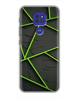 Чохол для Motorola MOTO G9 Play з картинкою «Зелені геометричні лінії»