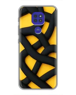 Чохол для Motorola MOTO G9 Play з картинкою «Чорне жовте переплетення»