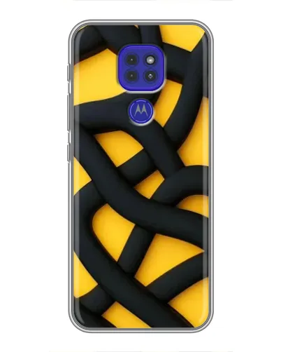 Чохол для Motorola MOTO G9 Play з картинкою «Чорне жовте переплетення» Чохол для Motorola MOTO G9 Play з картинкою «Чорне жовте переплетення»