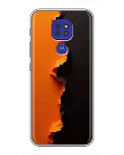 Чохол для Motorola MOTO G9 Play з картинкою «Помаранчевий розлом»