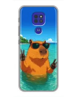 Чехол для Motorola MOTO G9 Play с картинкой «Морская капибара»
