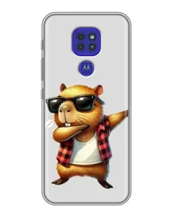 Чехол для Motorola MOTO G9 Play с картинкой «Капибара рэпер даб»